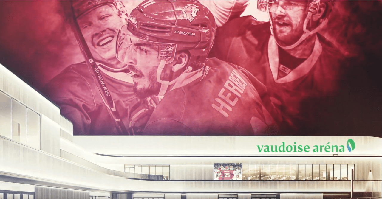 Image officielle du grand soir à la Vaudoise aréna: match d'inauguration LHC-Genève Servette